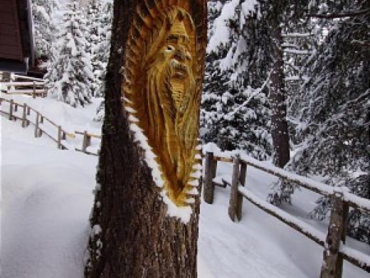 Schnitzobjekt im Winter