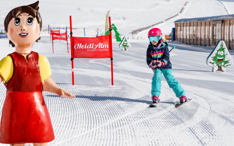 Skifahren_Falkert_Heidi-Alm Skipark_Familie_Nockberge_Winter_mit Heidi